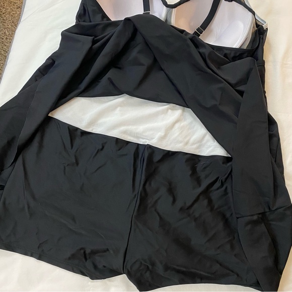 Swimsuit dress with shorts underwear halter swim dress XL black white - Picture 4 of 8
